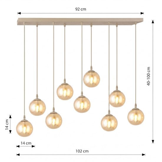 Emibig Emibig COSMO 9 MOKKA AMBER - Modern pendant lamp for stylish lighting