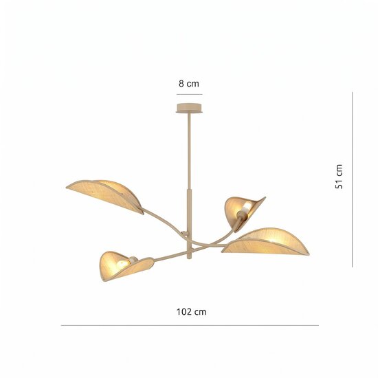 Emibig LOTUS 4 MOKKA/RATTAN - Modern ceiling lamp for any space