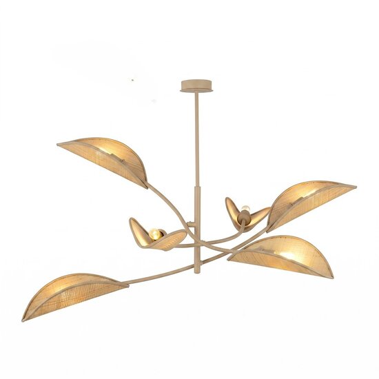 Emibig LOTUS 6 MOKKA/RATTAN - Modern ceiling lamp for stylish lighting