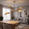 Emibig LOTUS 6 MOKKA/RATTAN - Moderne Deckenlampe für stilvolle Beleuchtung
