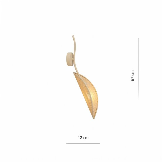 Emibig Emibig LOTUS K1 MOKKA/RATTAN - Modern wall lamp for cozy lighting
