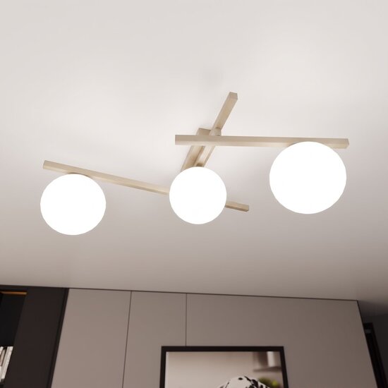 Emibig Emibig SMART 3 MOKKA OPAL - Moderne plafondlamp voor sfeervolle verlichting