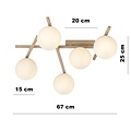 Emibig SMART 5 MOKKA OPAL - Lampe de plafond moderne pour tous les espaces