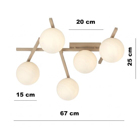 Emibig SMART 5 MOKKA OPAL - Modern ceiling lamp for any space