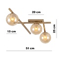Emibig Emibig SMART 3 MOKKA AMBER - Modern ceiling lamp for stylish lighting