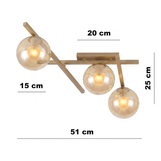 Emibig Emibig SMART 3 MOKKA AMBER - Lampe de plafond moderne pour un éclairage élégant