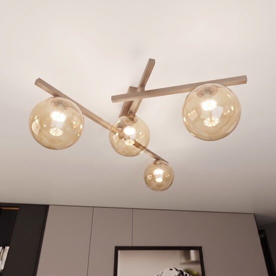 Emibig Emibig SMART 4 MOKKA AMBER - Moderne plafondlamp voor sfeervolle verlichting