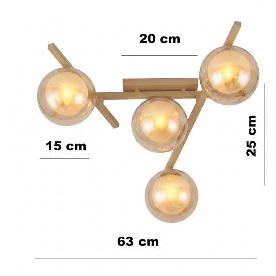 Emibig Emibig SMART 4 MOKKA AMBER - Lámpara de techo moderna para una iluminación elegante