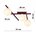 Emibig Emibig SMART 3 BURGUNDY OPAL - Moderne plafondlamp voor sfeervolle verlichting