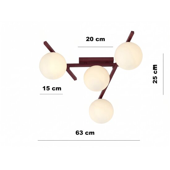 Emibig Emibig SMART 4 BURGUNDY OPAL - Lámpara de techo moderna para una iluminación elegante