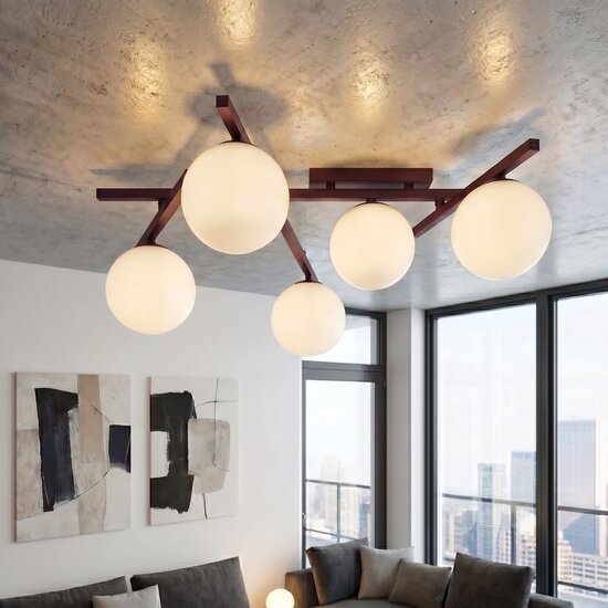 Emibig SMART 5 BURGUNDY OPAL - Lampe de plafond moderne pour une illumination élégante