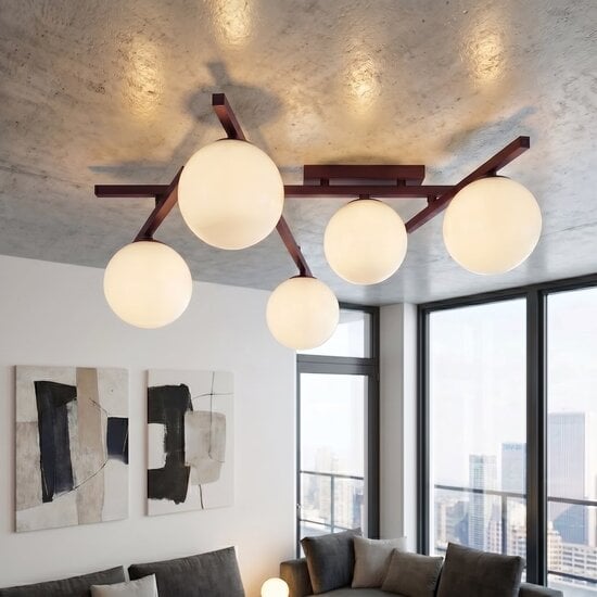 Emibig SMART 5 BURGUNDY OPAL - Moderne plafondlamp voor sfeervolle verlichting