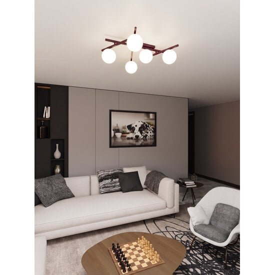 Emibig SMART 5 BURGUNDY OPAL - Moderne plafondlamp voor sfeervolle verlichting
