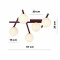 Emibig SMART 5 BURGUNDY OPAL - Moderne plafondlamp voor sfeervolle verlichting