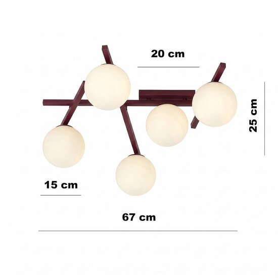 Emibig SMART 5 BURGUNDY OPAL - Lampe de plafond moderne pour une illumination élégante