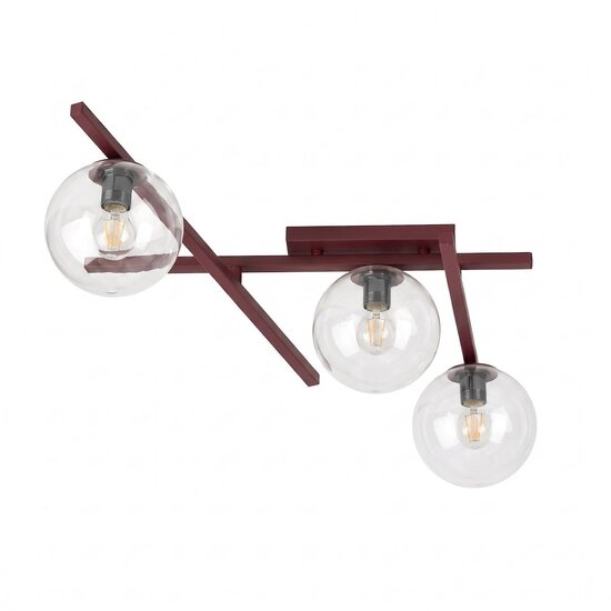 Emibig SMART 3 BURGUNDY TRANSPARENT - Lámpara de techo moderna para una iluminación elegante