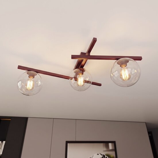 Emibig SMART 3 BURGUNDY TRANSPARENT - Moderne plafondlamp voor sfeervolle verlichting