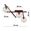 Emibig SMART 3 BURGUNDY TRANSPARENT - Moderne Deckenlampe für stilvolle Beleuchtung