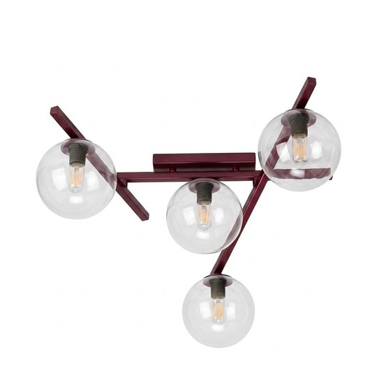 Emibig SMART 4 BURGUNDY TRANSPARENT - Lampe de plafond moderne pour un éclairage élégant