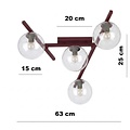 Emibig SMART 4 BURGUNDY TRANSPARENT - Modern ceiling lamp for stylish lighting