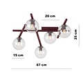 Emibig SMART 5 BURGUNDY TRANSPARENT - Lampe de plafond moderne pour une illumination élégante