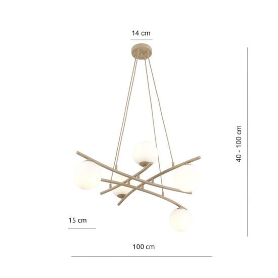 Emibig Emibig ESSA 5 MOKKA OPAL - Stylish pendant lamp for any space