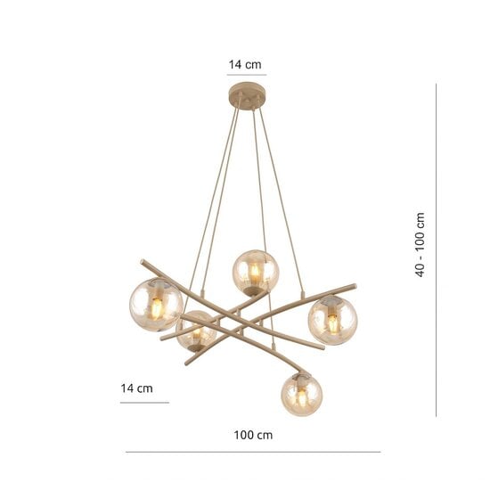 Emibig Emibig ESSA 5 MOKKA AMBER - Modern pendant lamp for stylish lighting