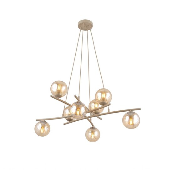 Emibig Emibig ESSA 8 MOKKA AMBER - Modern pendant lamp for a cozy atmosphere