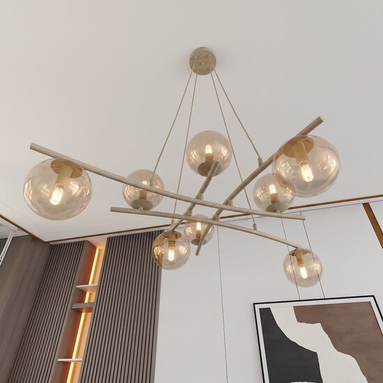 Emibig Emibig ESSA 8 MOKKA AMBER - Lampe suspendue moderne pour une ambiance chaleureuse