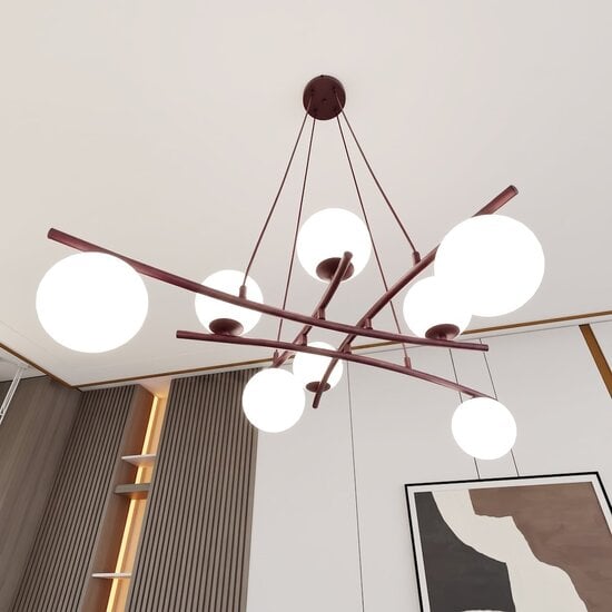 Emibig Emibig ESSA 8 BURGUNDY OPAL - Modern pendant lamp for stylish lighting