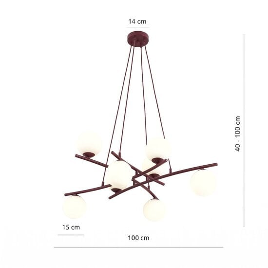 Emibig Emibig ESSA 8 BURGUNDY OPAL - Moderne Pendelleuchte für stilvolle Beleuchtung