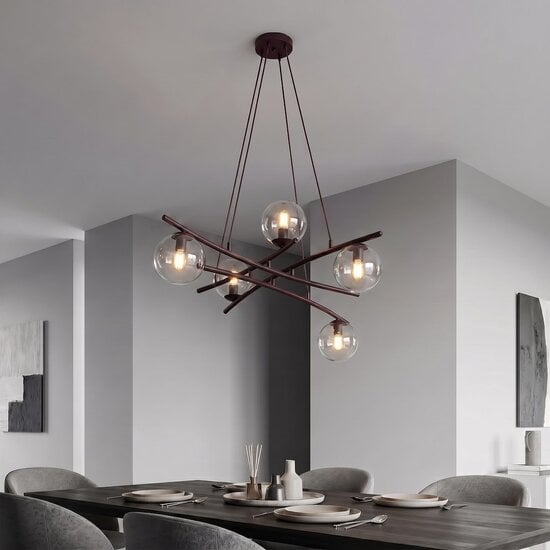 Emibig Emibig ESSA 5 BURGUNDY TRANSPARENT - Moderne Pendelleuchte für stilvolle Beleuchtung
