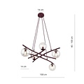 Emibig Emibig ESSA 5 BURGUNDY TRANSPARENT - Lámpara colgante moderna para una iluminación elegante