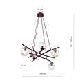 Emibig Emibig ESSA 5 BURGUNDY TRANSPARENT - Lampe suspendue moderne pour un éclairage élégant