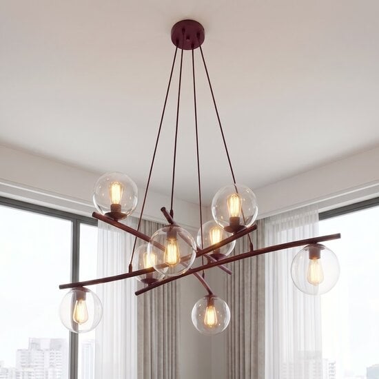 Emibig Emibig ESSA 8 BURGUNDY TRANSPARENT - Moderne Pendelleuchte für stilvolle Beleuchtung