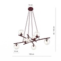 Emibig Emibig ESSA 8 BURGUNDY TRANSPARENT - Lámpara colgante moderna para una iluminación elegante