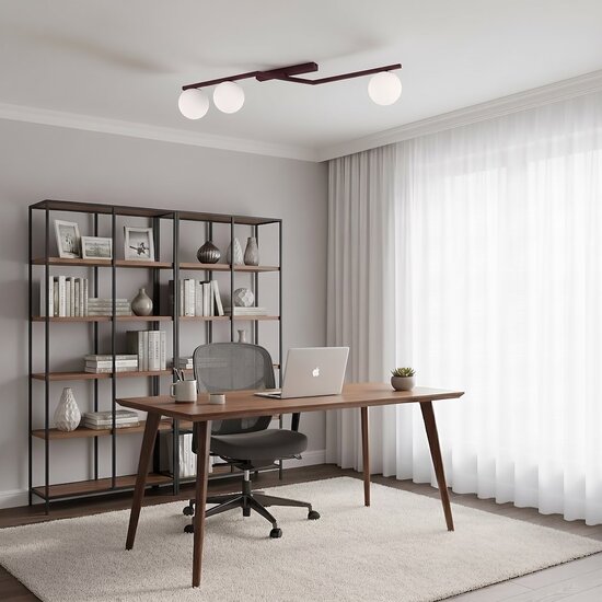 Emibig NATON 3 BURGUNDY OPAL - Plafonnier moderne pour un éclairage élégant
