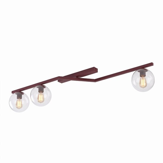 Emibig NATON 3 BURGUNDY TRANSPARENT - Lampe de plafond moderne pour un éclairage élégant