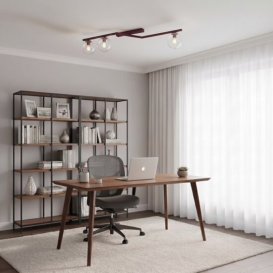 Emibig NATON 3 BURGUNDY TRANSPARENT - Moderne Deckenlampe für stilvolle Beleuchtung