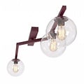 Emibig NATON 3 BURGUNDY TRANSPARENT - Lampe de plafond moderne pour un éclairage élégant