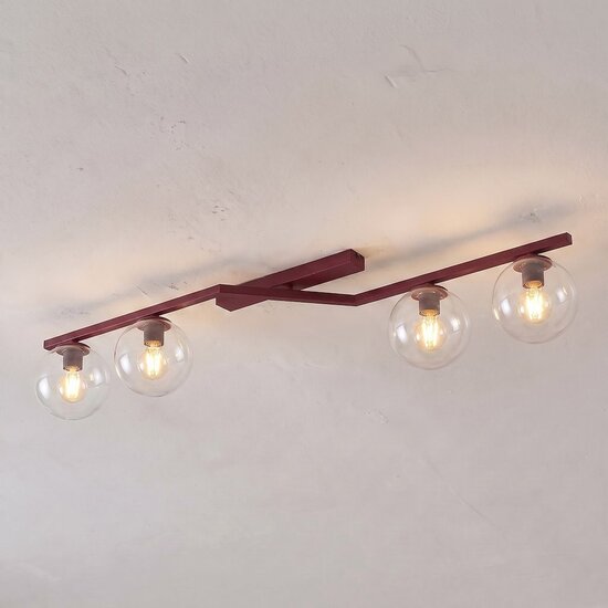 Emibig NATON 4 BURGUNDY TRANSPARENT - Modern ceiling lamp for stylish lighting