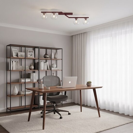 Emibig NATON 4 BURGUNDY TRANSPARENT - Lámpara de techo moderna para una iluminación elegante
