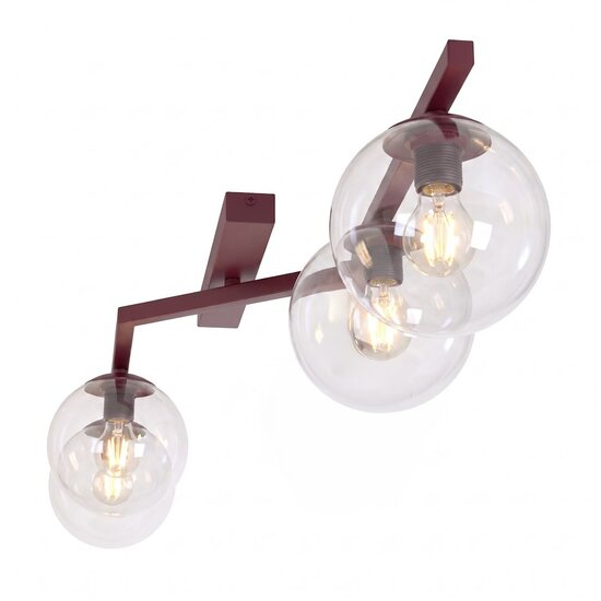 Emibig NATON 4 BURGUNDY TRANSPARENT - Lámpara de techo moderna para una iluminación elegante