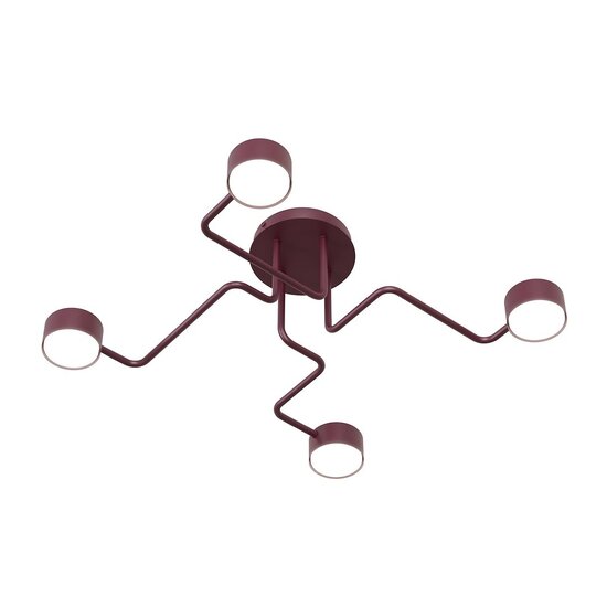 Emibig KURAGE 4 BURGUNDY - Moderne plafondlamp voor sfeervolle verlichting
