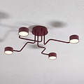 Emibig KURAGE 4 BURGUNDY - Moderne plafondlamp voor sfeervolle verlichting