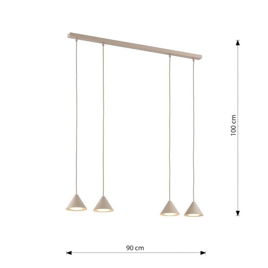Emibig Emibig ELIT 4 MOKKA - Lámpara colgante minimalista para un aspecto elegante