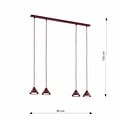 Emibig Emibig ELIT 4 BURGUNDY - Minimalist pendant lamp for any space