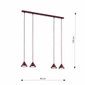 Emibig Emibig ELIT 4 BURGUNDY - Minimalistische Pendelleuchte für jeden Raum