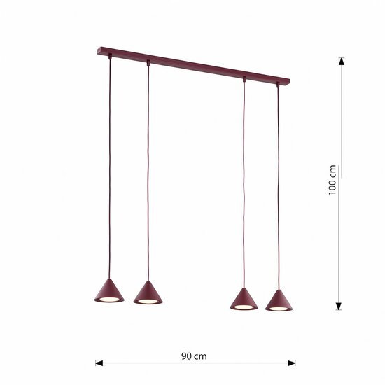 Emibig Emibig ELIT 4 BURGUNDY - Minimalist pendant lamp for any space