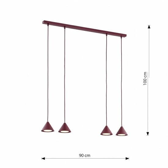 Emibig Emibig ELIT 4 BURGUNDY - Minimalistische hanglamp voor elke ruimte